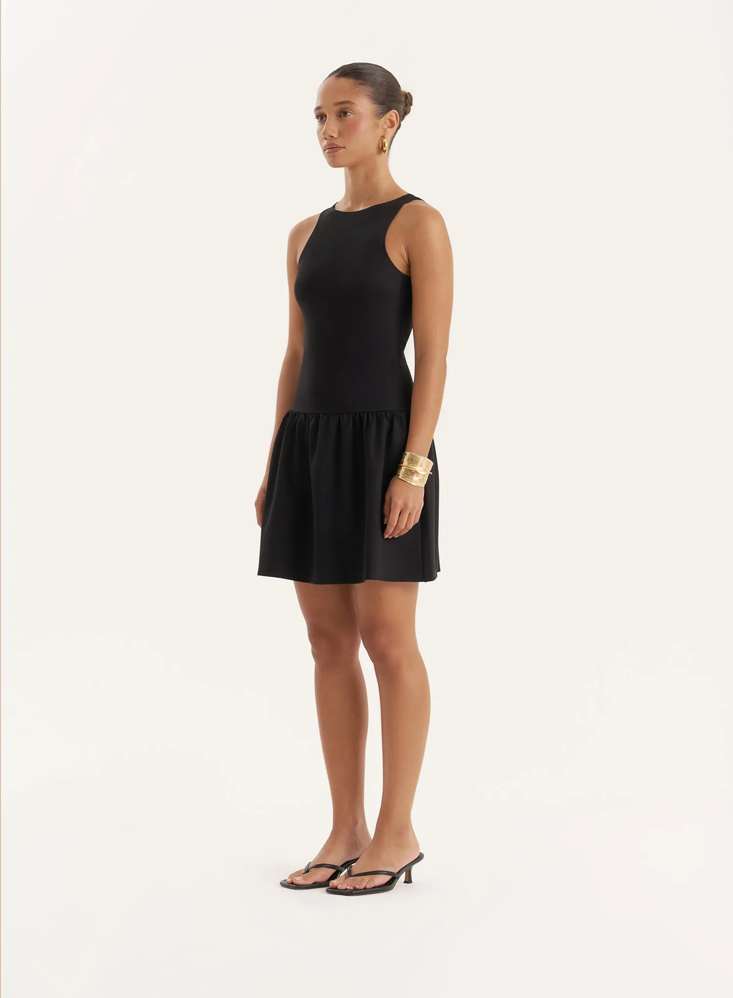 Black Drop Waist Mini Dress sold by 4th and Reckless product image thumbnail 2