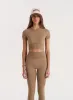 Mocha Seamless Gym Crop Top- Brogan sold by 4th and Reckless