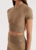 Mocha Seamless Gym Crop Top- Brogan sold by 4th and Reckless
