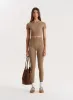 Mocha Seamless Gym Crop Top- Brogan sold by 4th and Reckless