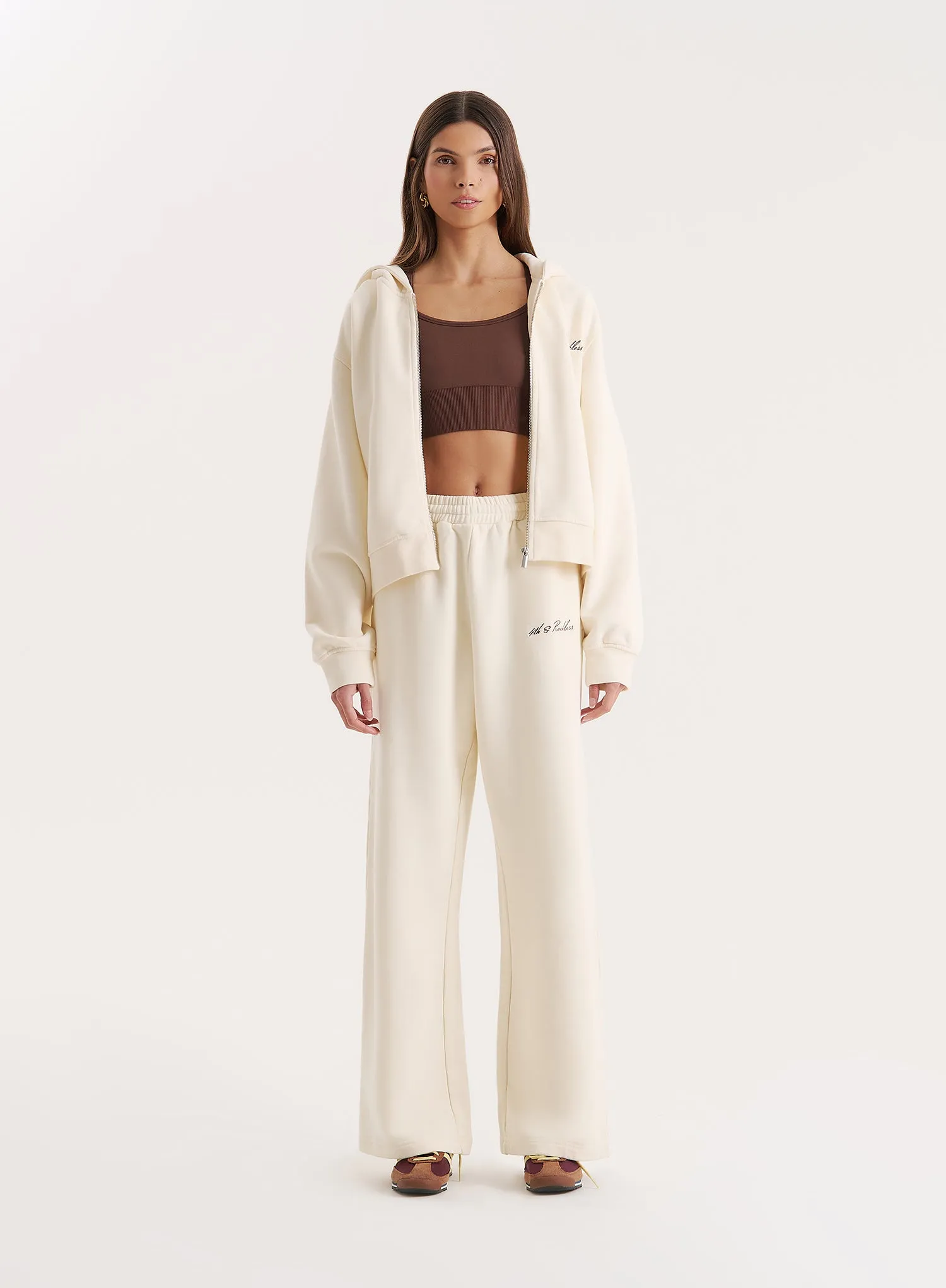 Buttercream 4th Wide Leg Branded Joggers sold by 4th and Reckless product image thumbnail 4