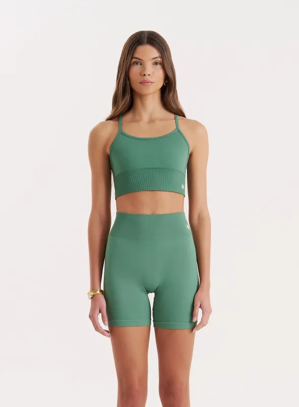Green Racer Back Seamless Sports Bra- Jenna sold by 4th and Reckless