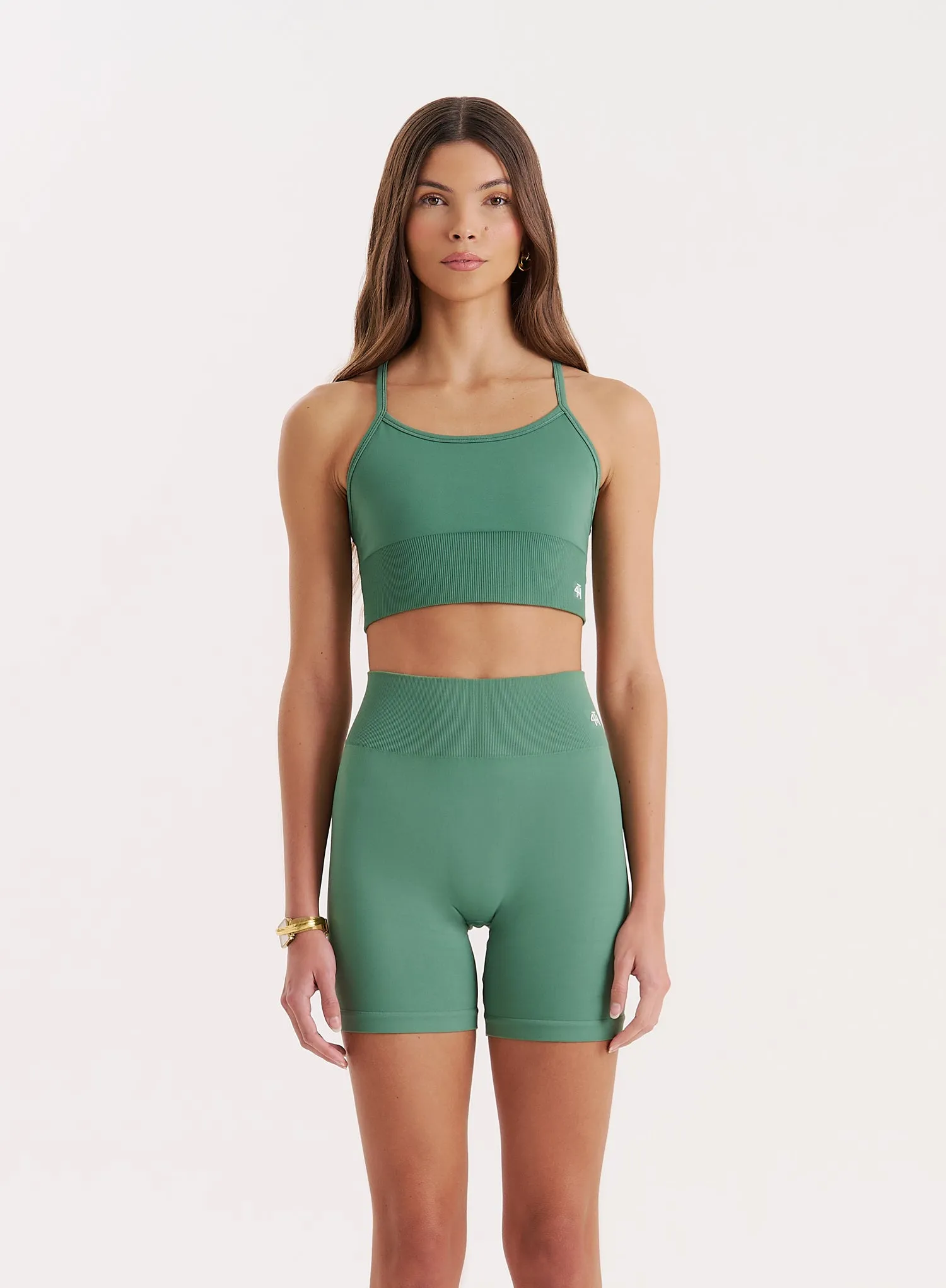 Green Racer Back Seamless Sports Bra- Jenna sold by 4th and Reckless