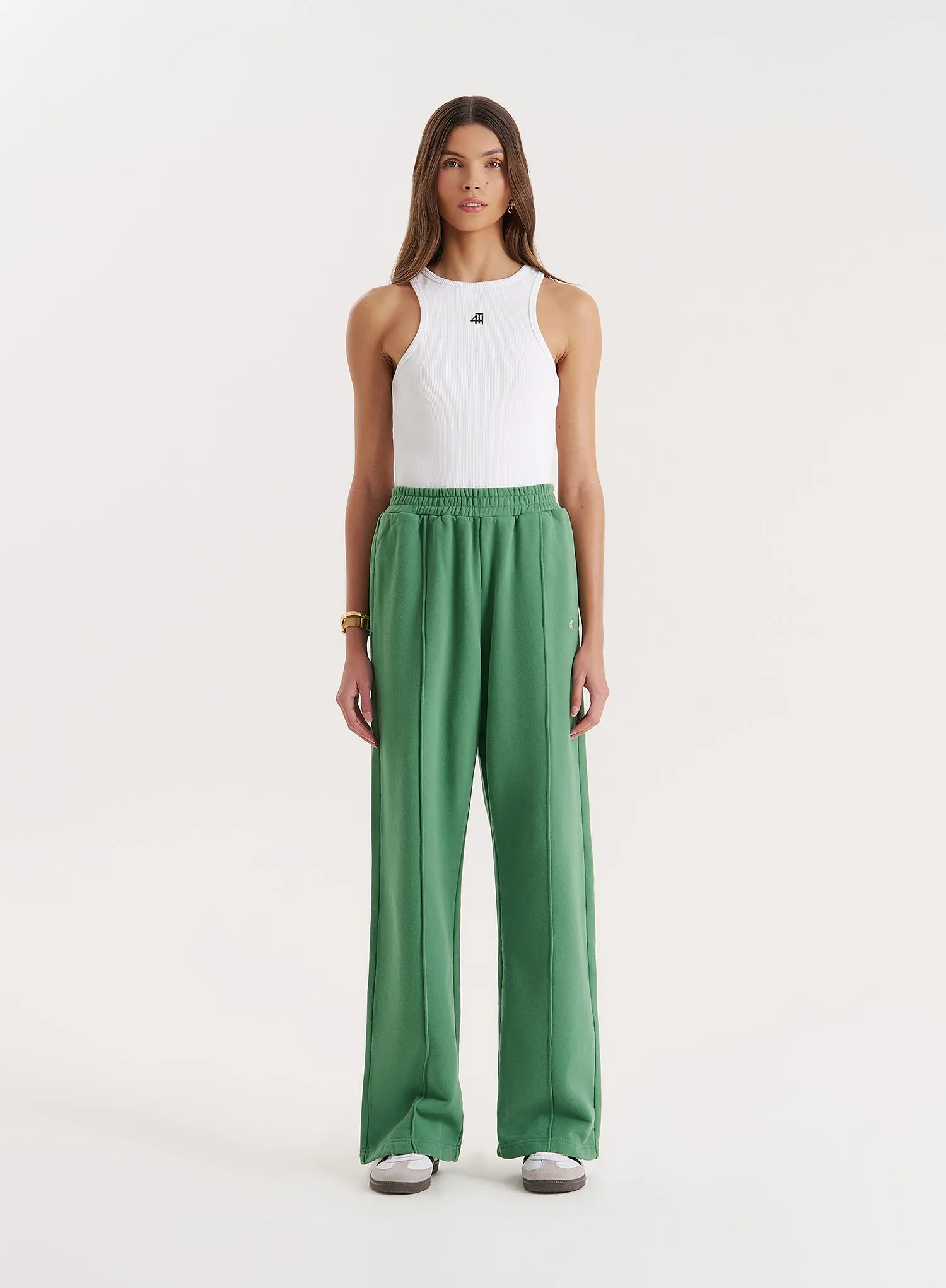 Green 4th Wide Leg Branded Joggers- Fergie sold by 4th and Reckless