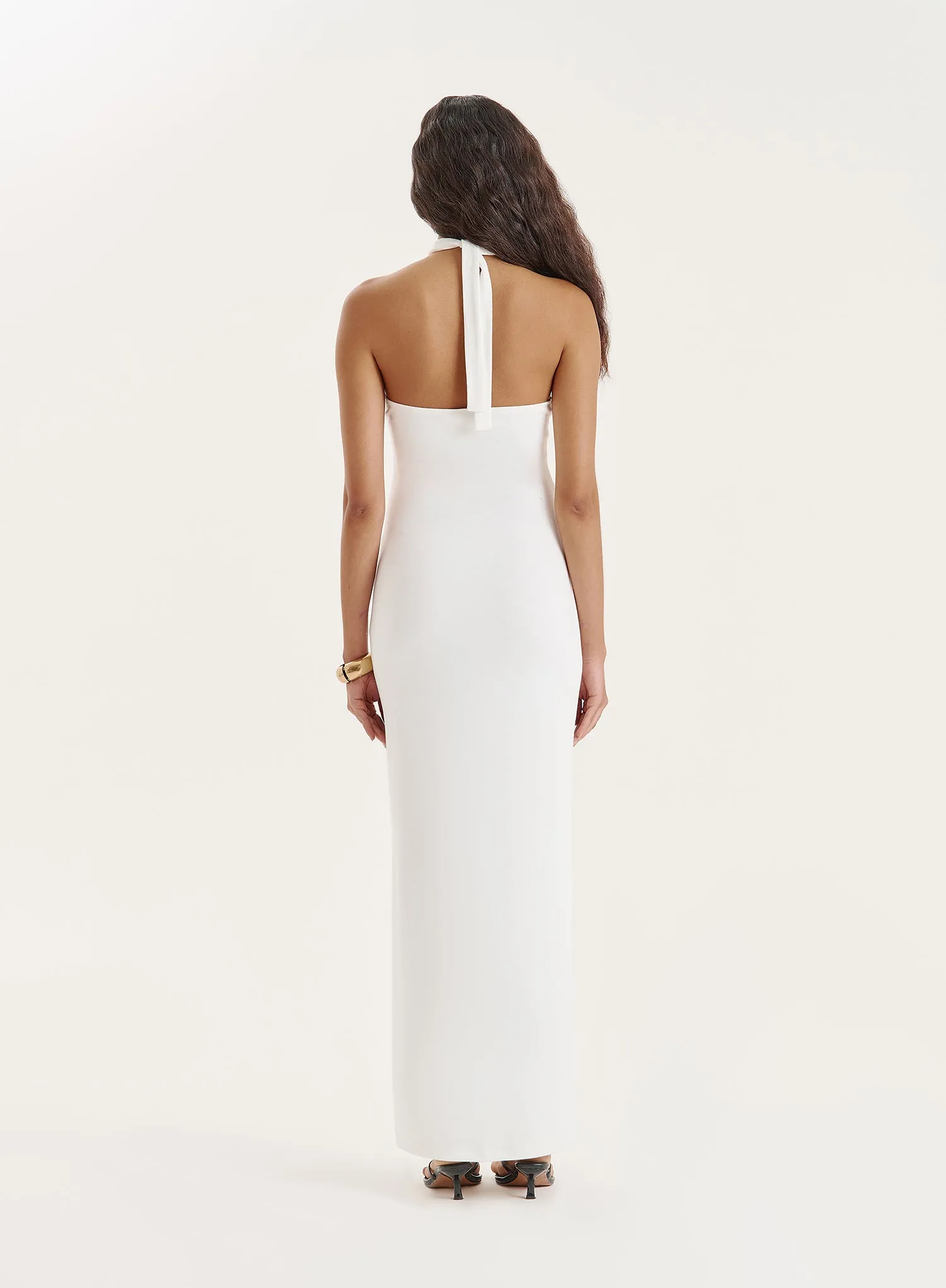 White Halter Neck Maxi Dress- Candice sold by 4th and Reckless product image thumbnail 5