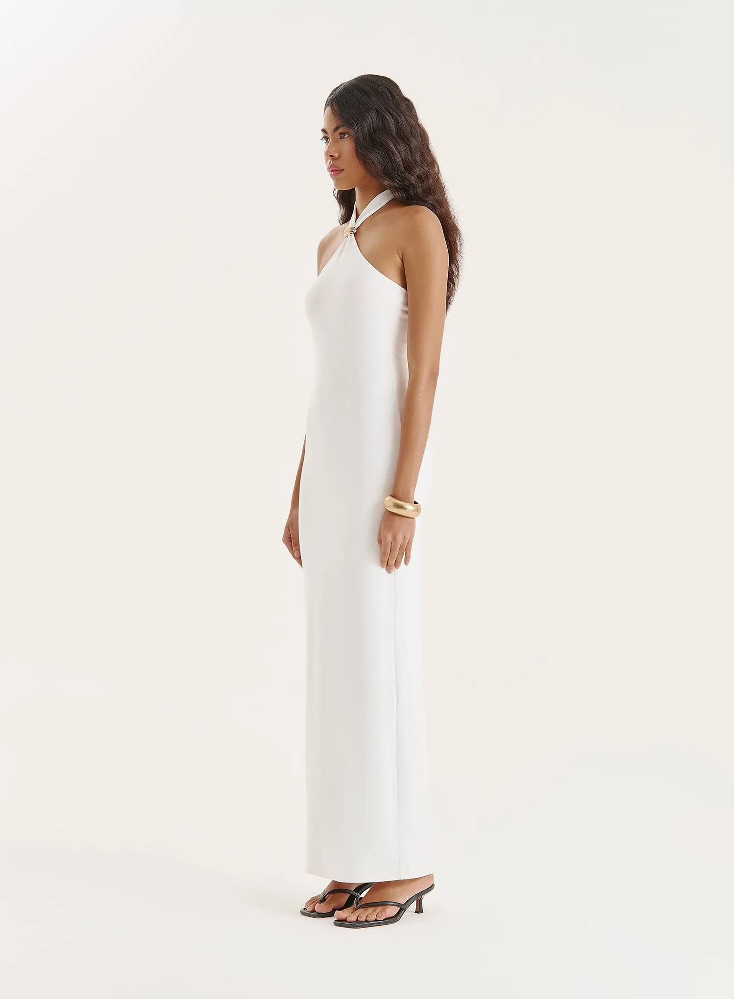 White Halter Neck Maxi Dress- Candice sold by 4th and Reckless product image thumbnail 3
