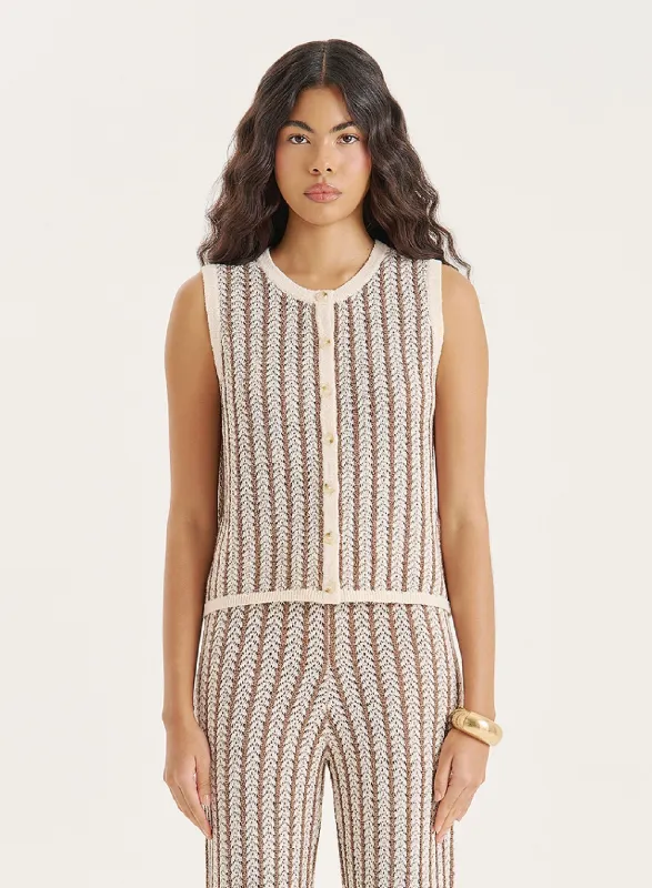 Stripe Knitted Sleeveless Top sold by 4th and Reckless