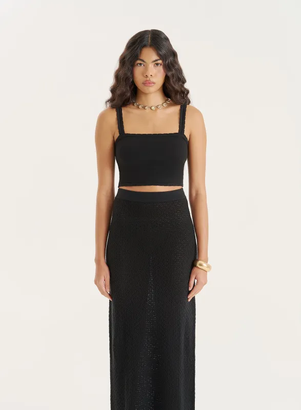 Black Knitted Crop Top sold by 4th and Reckless
