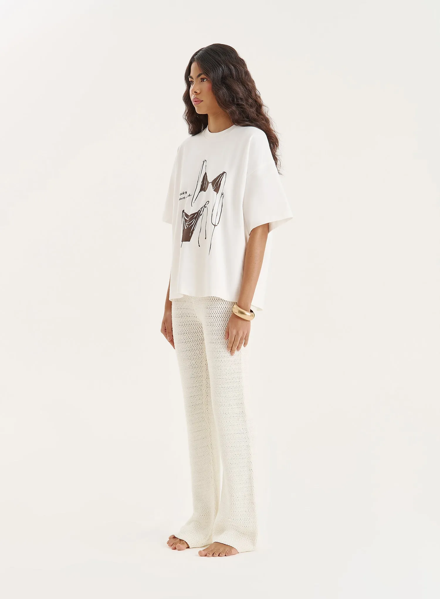Cream Bikini Graphic Oversized T-Shirt sold by 4th and Reckless product image thumbnail 2