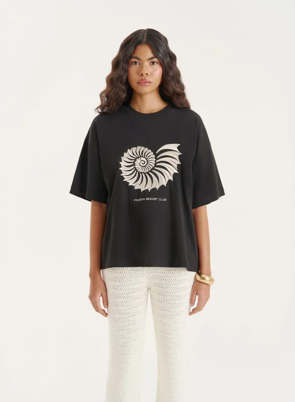 Off White Oversized Beach Graphic T-Shirt- Bella | Parallel