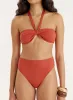 Coral High Waisted Bikini Bottom- Gia sold by 4th and Reckless