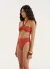 Coral High Waisted Bikini Bottom- Gia sold by 4th and Reckless