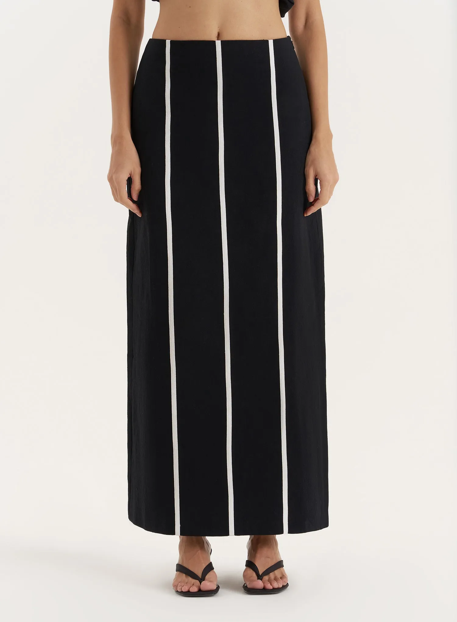 Black Stripe Maxi Skirt sold by 4th and Reckless product image thumbnail 4