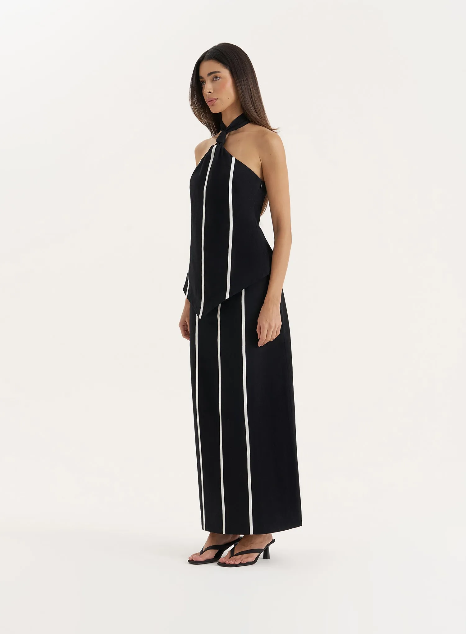 Black Stripe Maxi Skirt sold by 4th and Reckless product image thumbnail 2