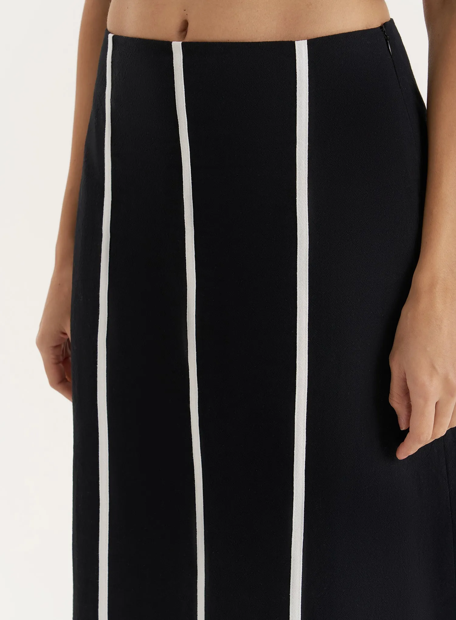Black Stripe Maxi Skirt sold by 4th and Reckless product image thumbnail 3