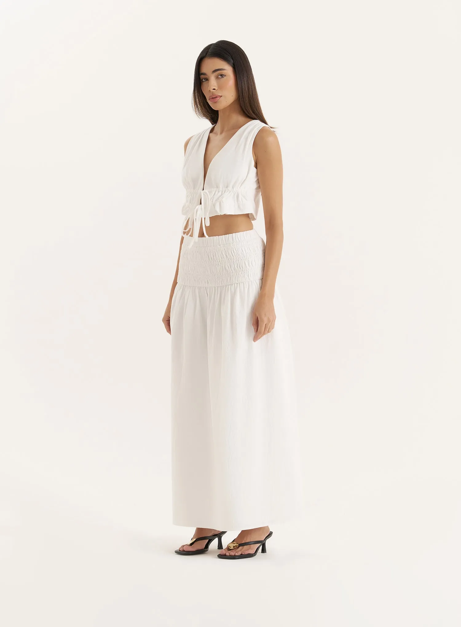 White Tie Front Cropped Top sold by 4th and Reckless product image thumbnail 2