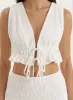 White Tie Front Cropped Top- Jadey sold by 4th and Reckless