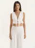 White Tie Front Cropped Top- Jadey sold by 4th and Reckless