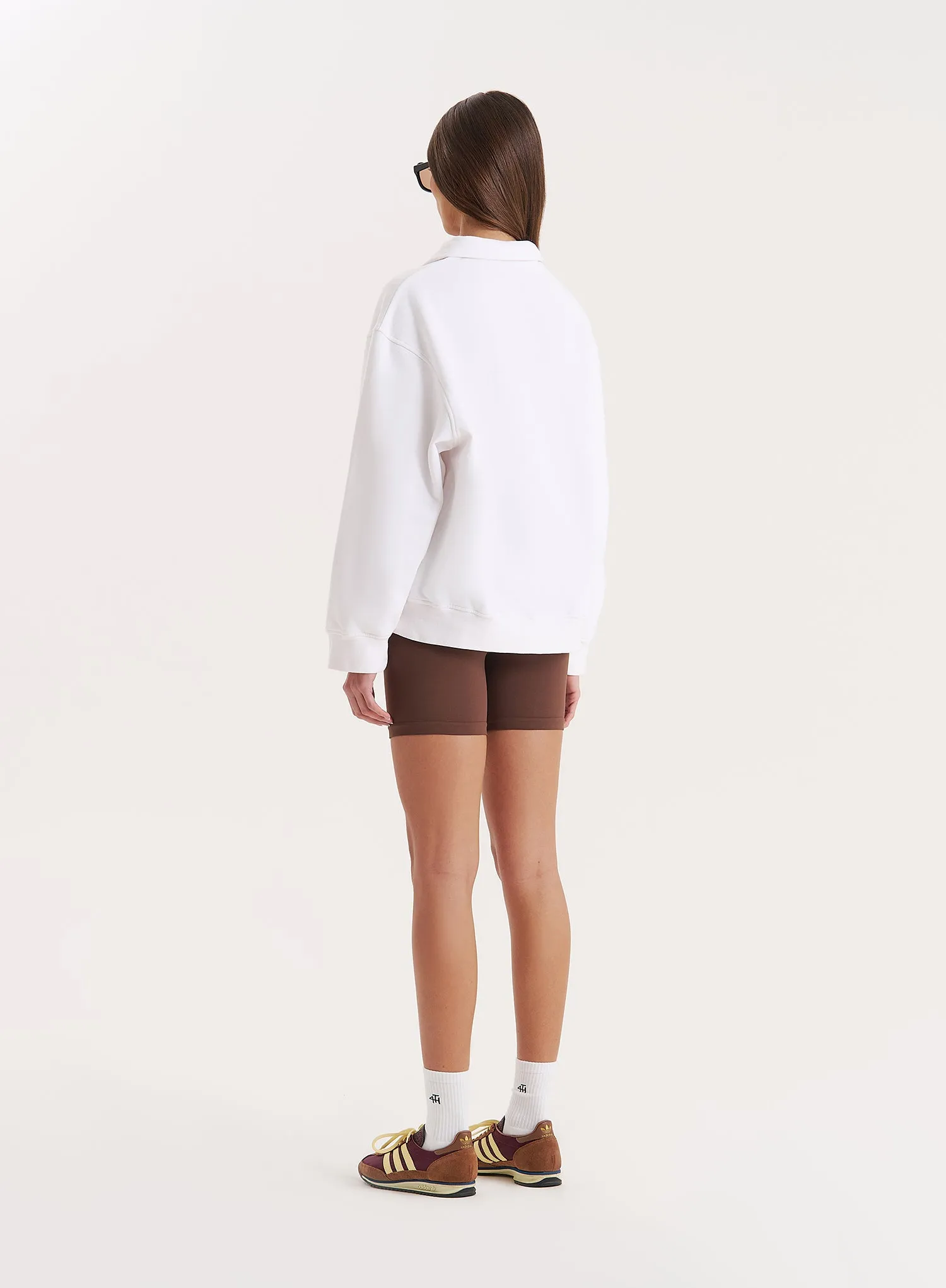 White Branded Polo Sweatshirt sold by 4th and Reckless product image thumbnail 5