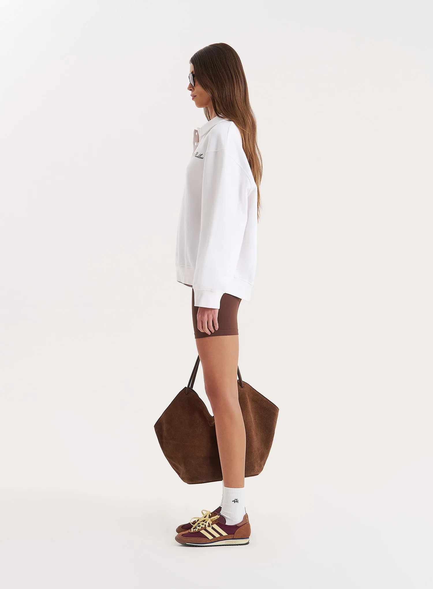 White Branded Polo Sweatshirt sold by 4th and Reckless product image thumbnail 2