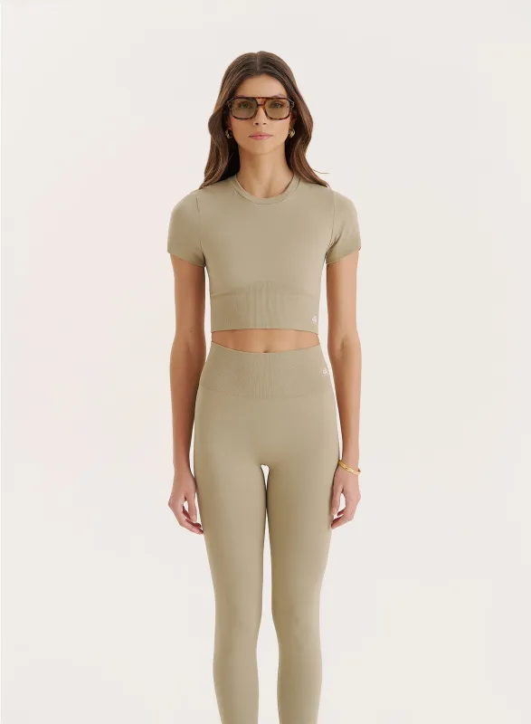 Sage Seamless Gym Crop Top- Brogan sold by 4th and Reckless