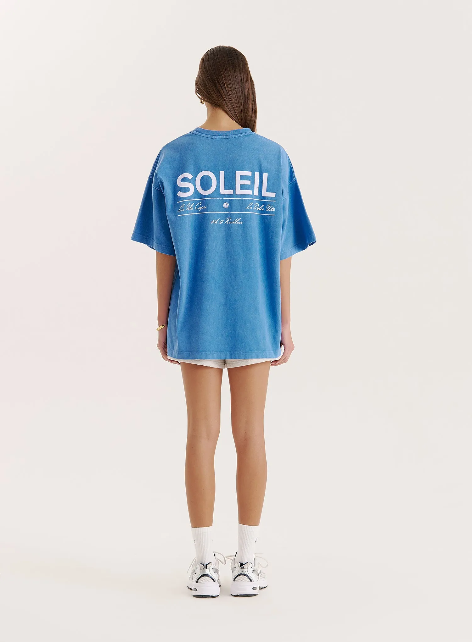 Blue Acid Wash Back Graphic Printed T-Shirt- Mia sold by 4th and Reckless product image thumbnail 5