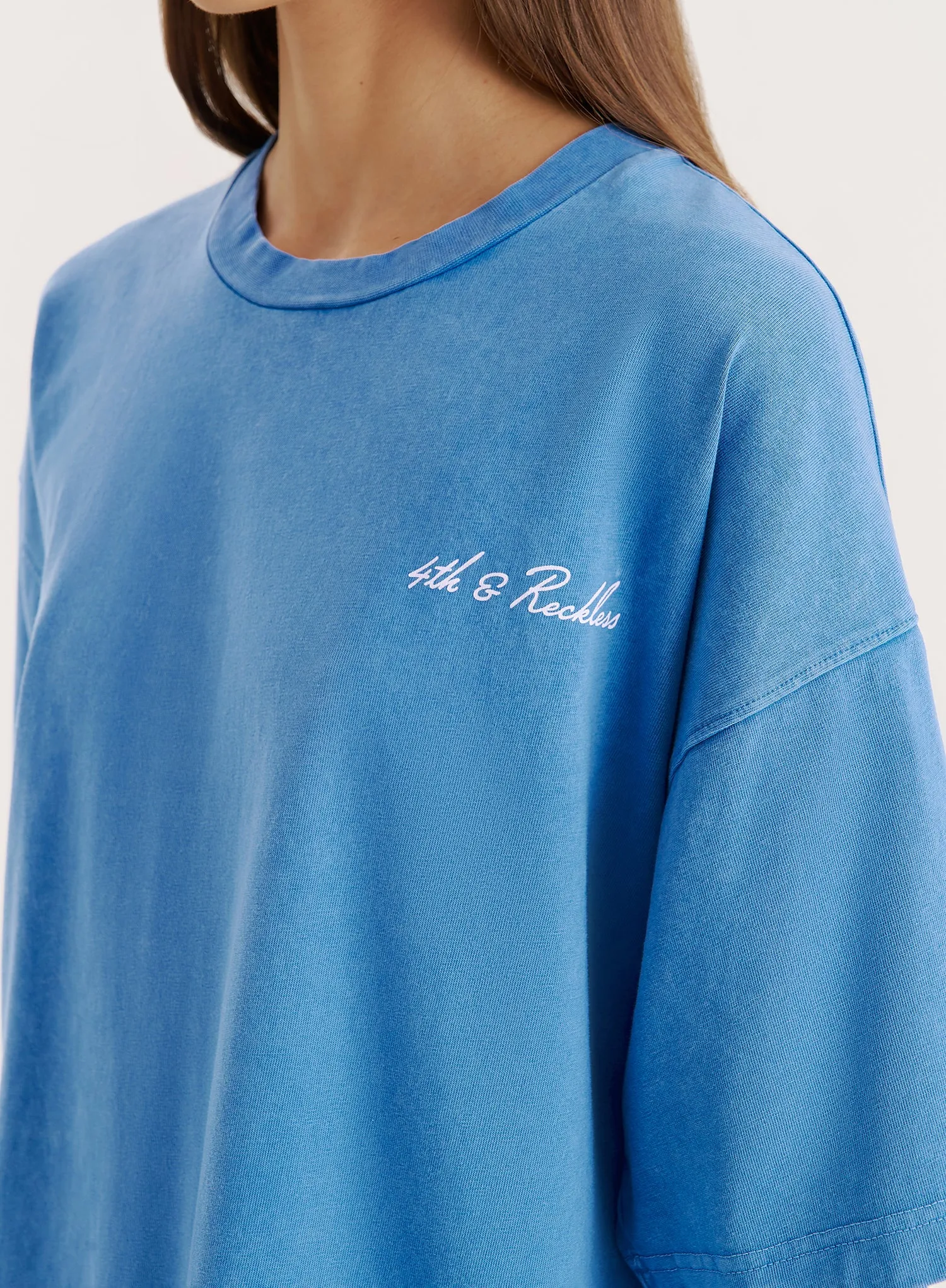 Blue Acid Wash Back Graphic Printed T-Shirt- Mia sold by 4th and Reckless product image thumbnail 3