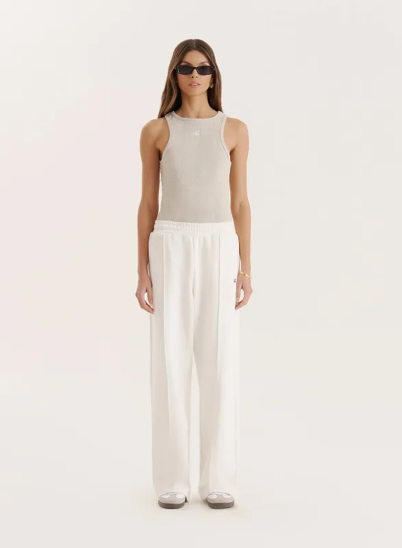 White 4th Wide Leg Branded Joggers sold by 4th and Reckless