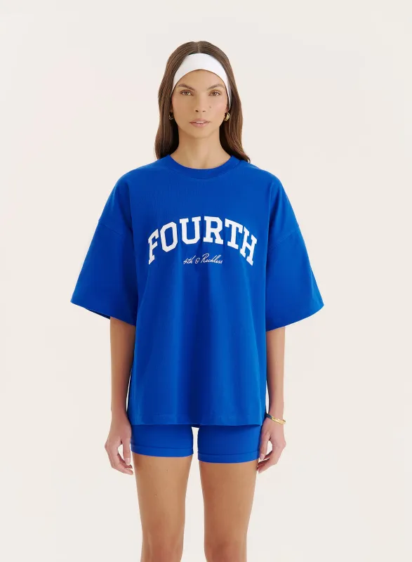 Blue Fourth Branded Oversized T-Shirt- Alice sold by 4th and Reckless