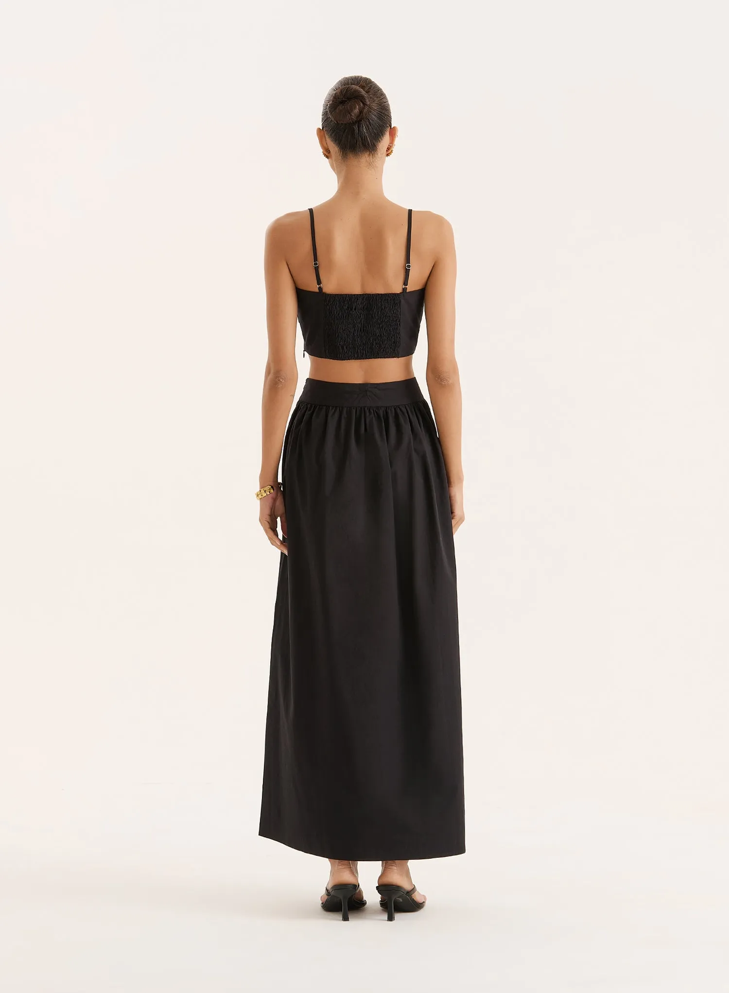 Black Cotton Cami Crop Top sold by 4th and Reckless product image thumbnail 5
