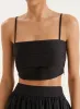 Black Cotton Cami Crop Top- Marina sold by 4th and Reckless