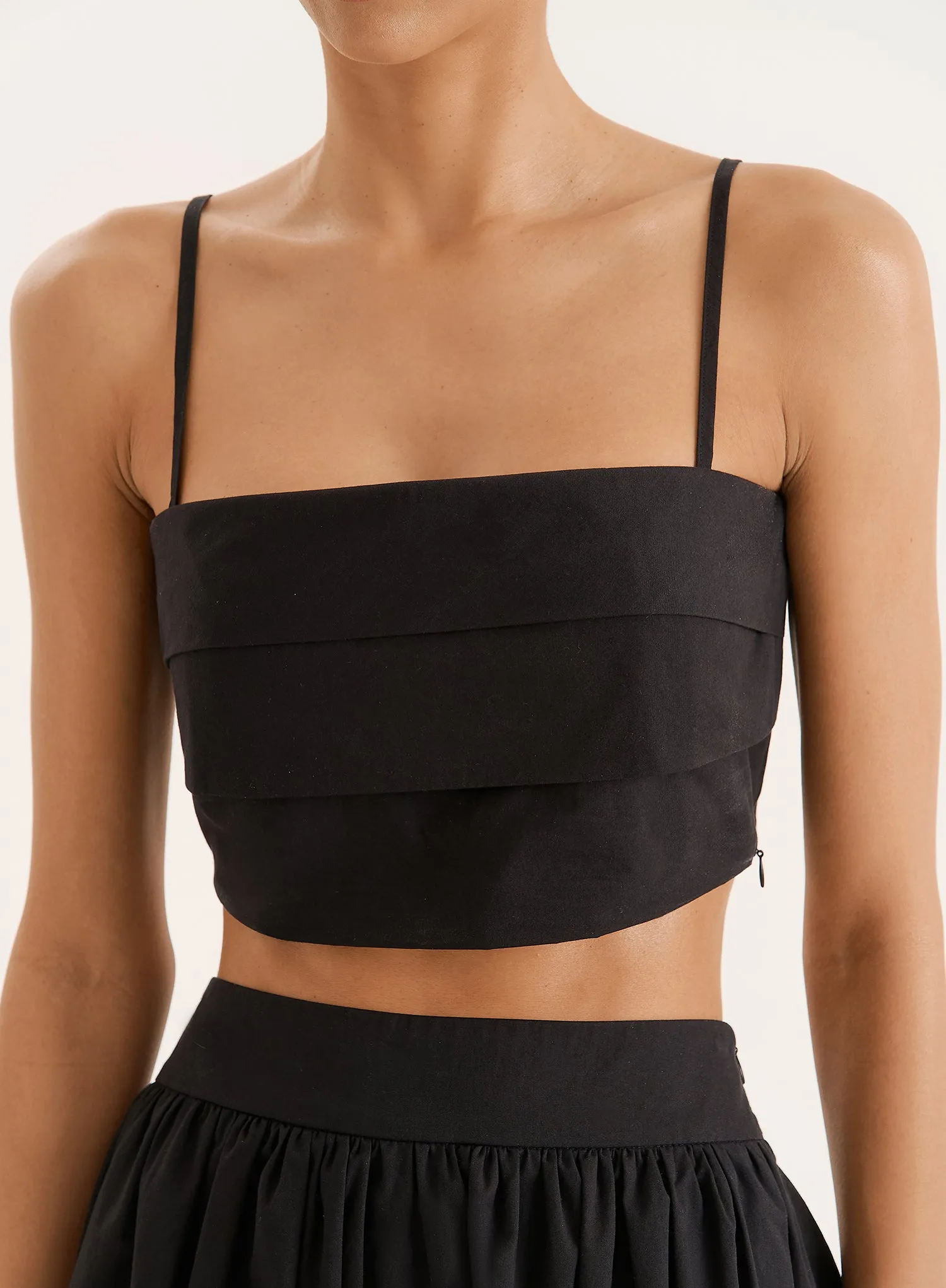 Black Cotton Cami Crop Top sold by 4th and Reckless product image thumbnail 3