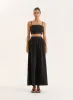 Black Cotton Cami Crop Top- Marina sold by 4th and Reckless