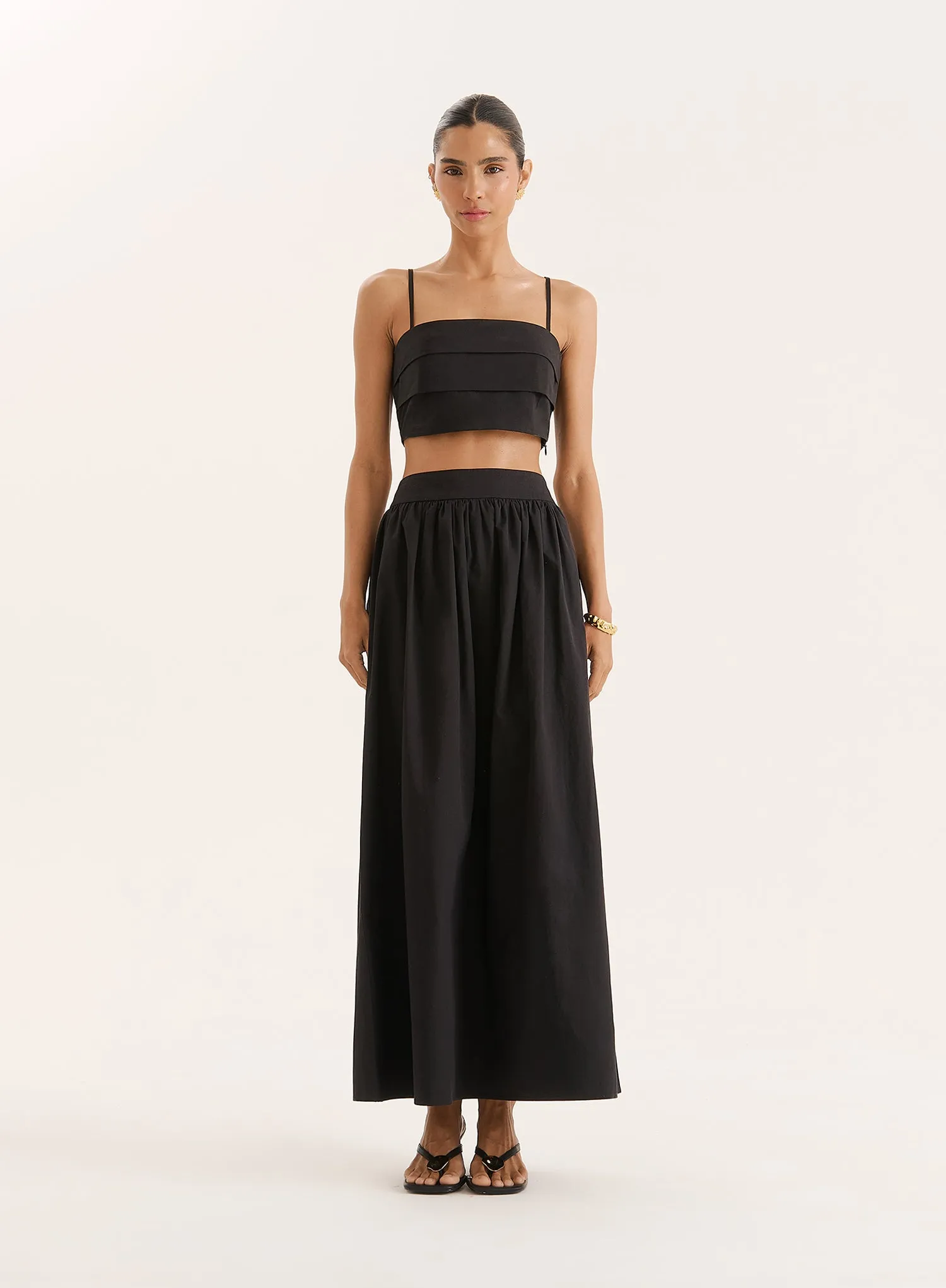 Black Cotton Cami Crop Top sold by 4th and Reckless product image thumbnail 4