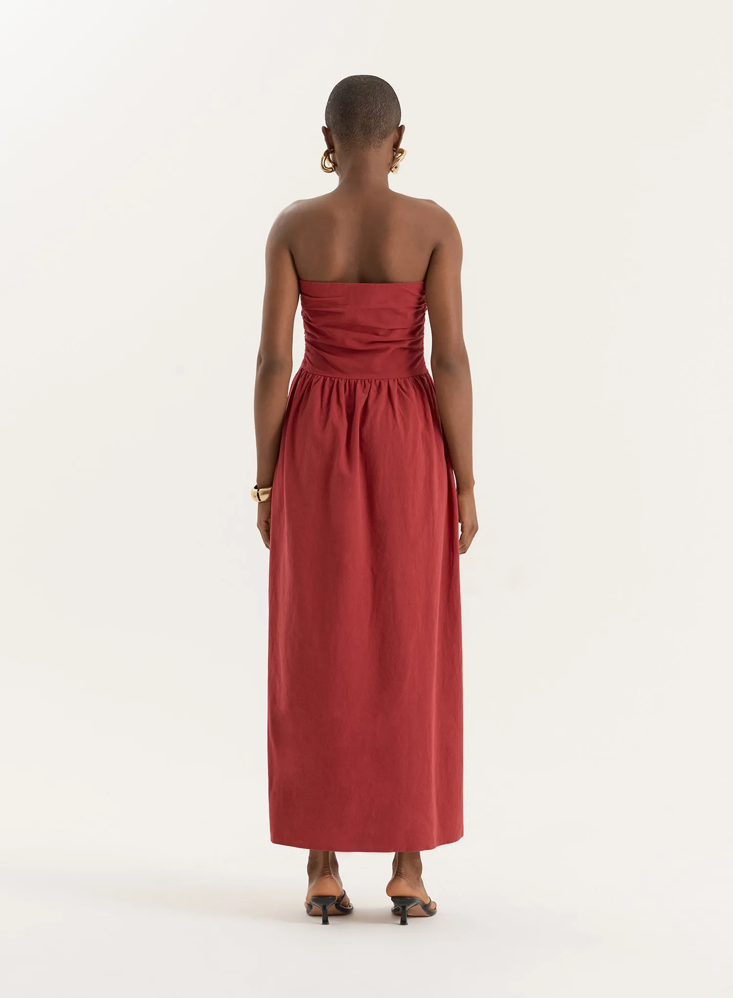 Rust Bandeau Ruched Detail Maxi Dress- Mikayla sold by 4th and Reckless product image thumbnail 5
