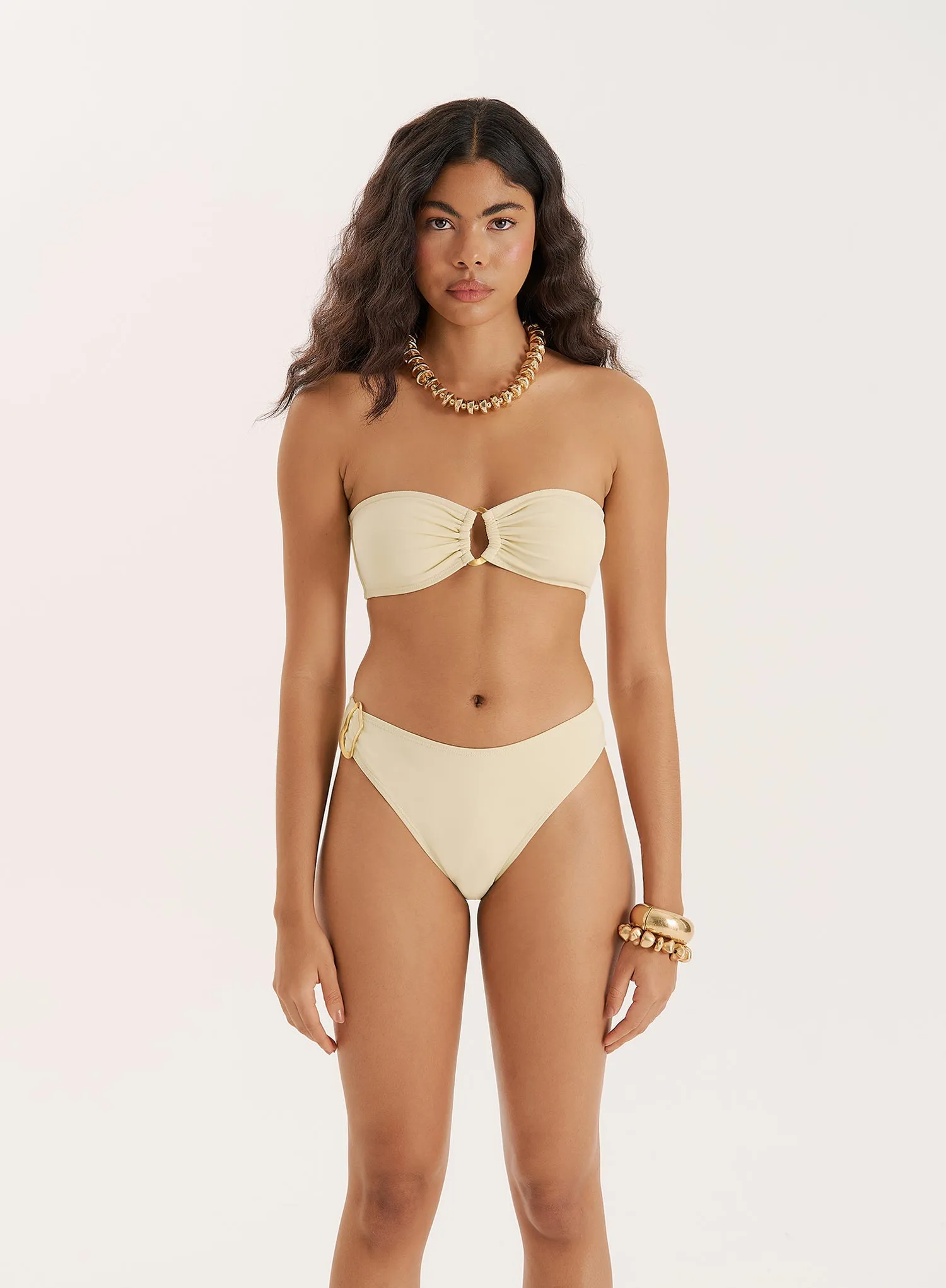 Buttercream Bandeau Bikini Top sold by 4th and Reckless