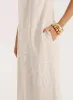 Cream Sun Embroidery Linen Blend Bandeau Dress- Elysia sold by 4th and Reckless