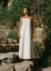Cream Sun Embroidery Linen Blend Bandeau Dress- Elysia sold by 4th and Reckless