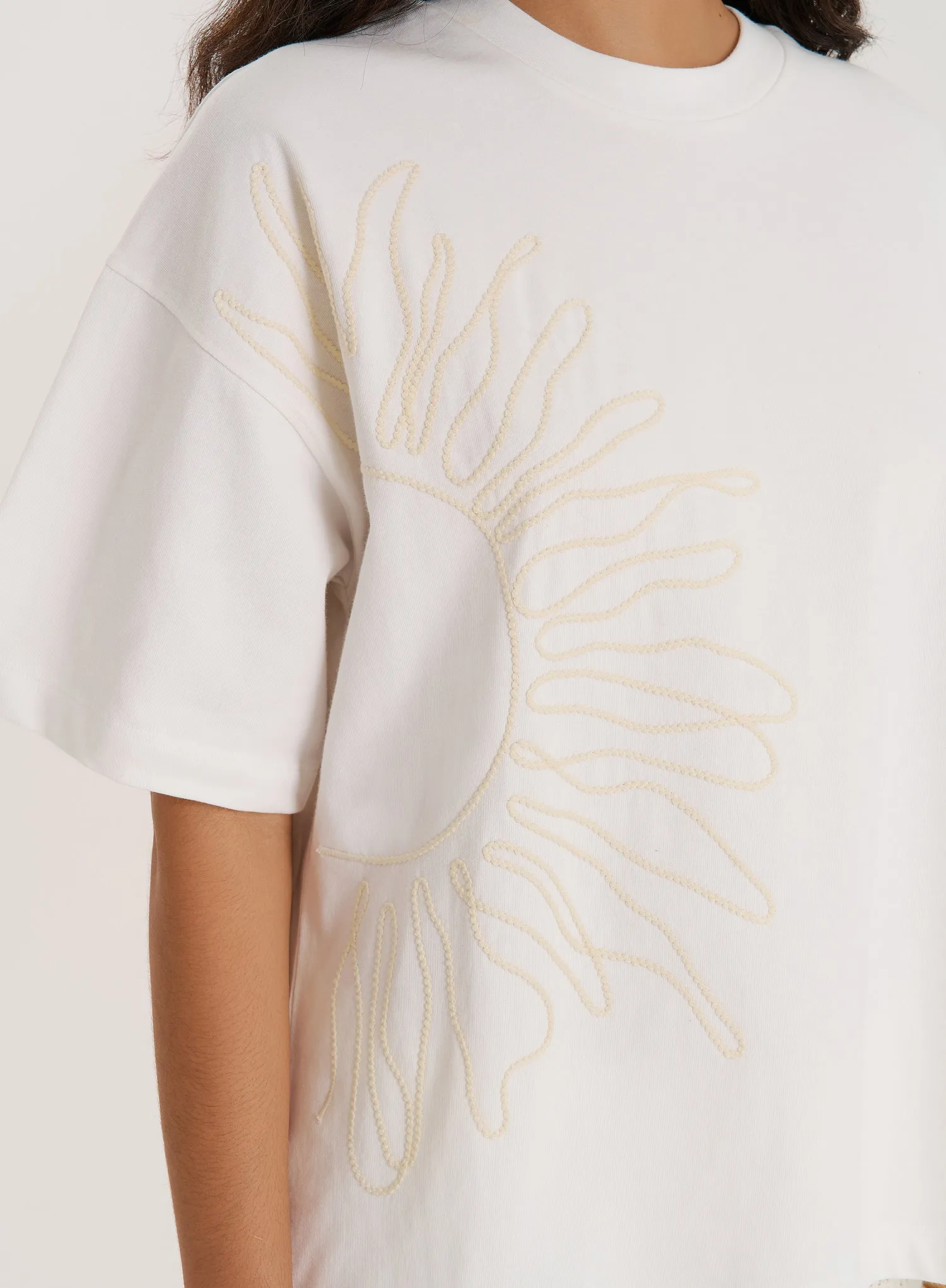 White Sun Embroidery Oversized T-Shirt sold by 4th and Reckless product image thumbnail 3