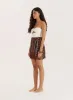 Abstract Print Tie Side Tassel Trim Mini Skirt- Dylan sold by 4th and Reckless