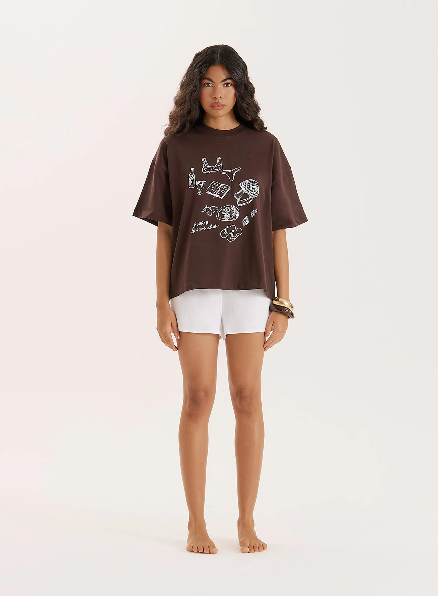 Brown Illustration Print Oversized T-Shirt sold by 4th and Reckless product image thumbnail 5