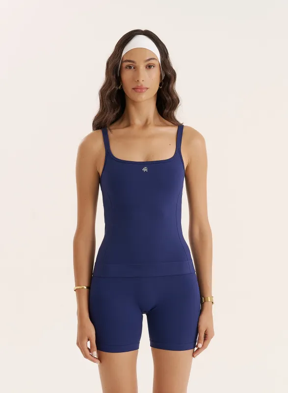 Navy Sculpting Seamless Gym Vest Top sold by 4th and Reckless