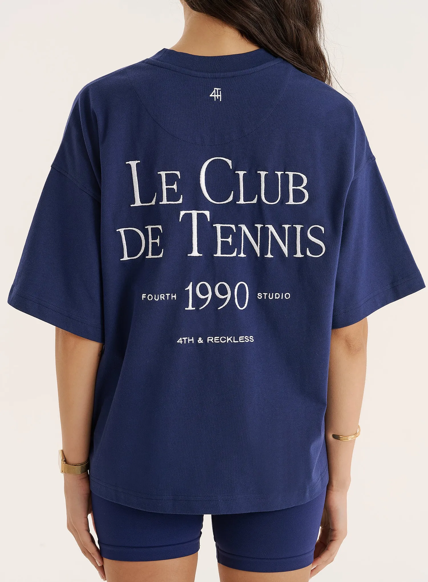 Navy Tennis Club Back Print T-Shirt sold by 4th and Reckless product image thumbnail 4