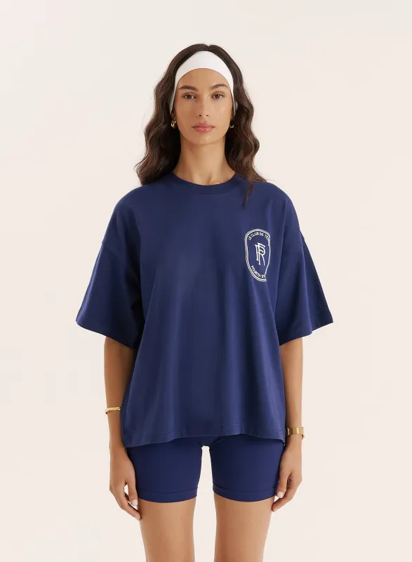 Navy Tennis Club Back Print T-Shirt- Lucia sold by 4th and Reckless