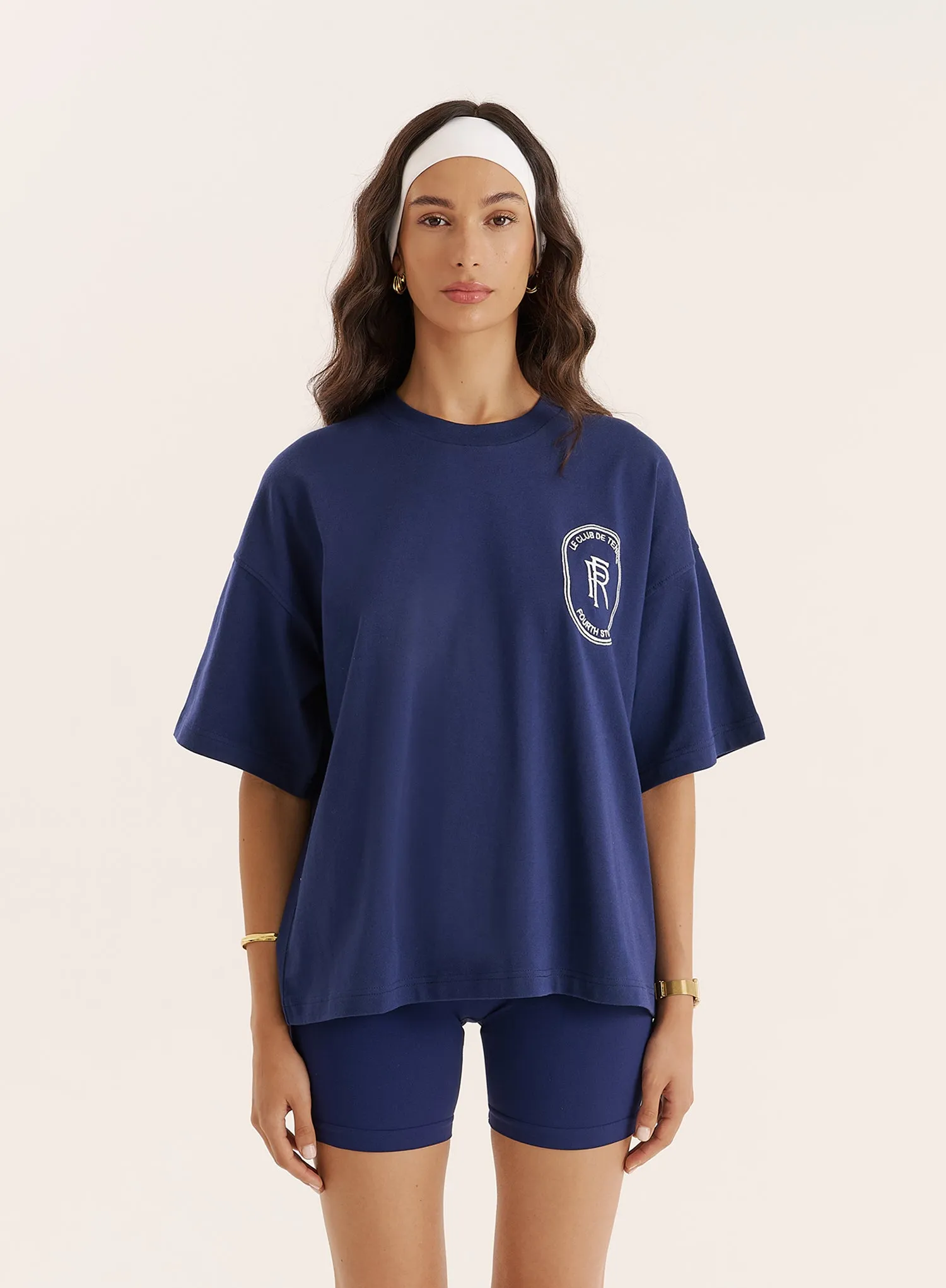 Navy Tennis Club Back Print T-Shirt sold by 4th and Reckless