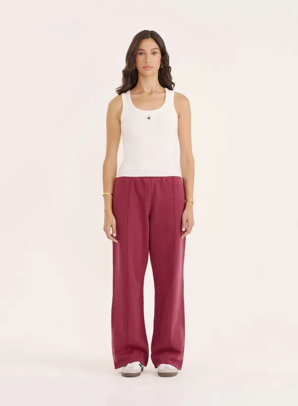Berry 4th Wide Leg Branded Joggers sold by 4th and Reckless