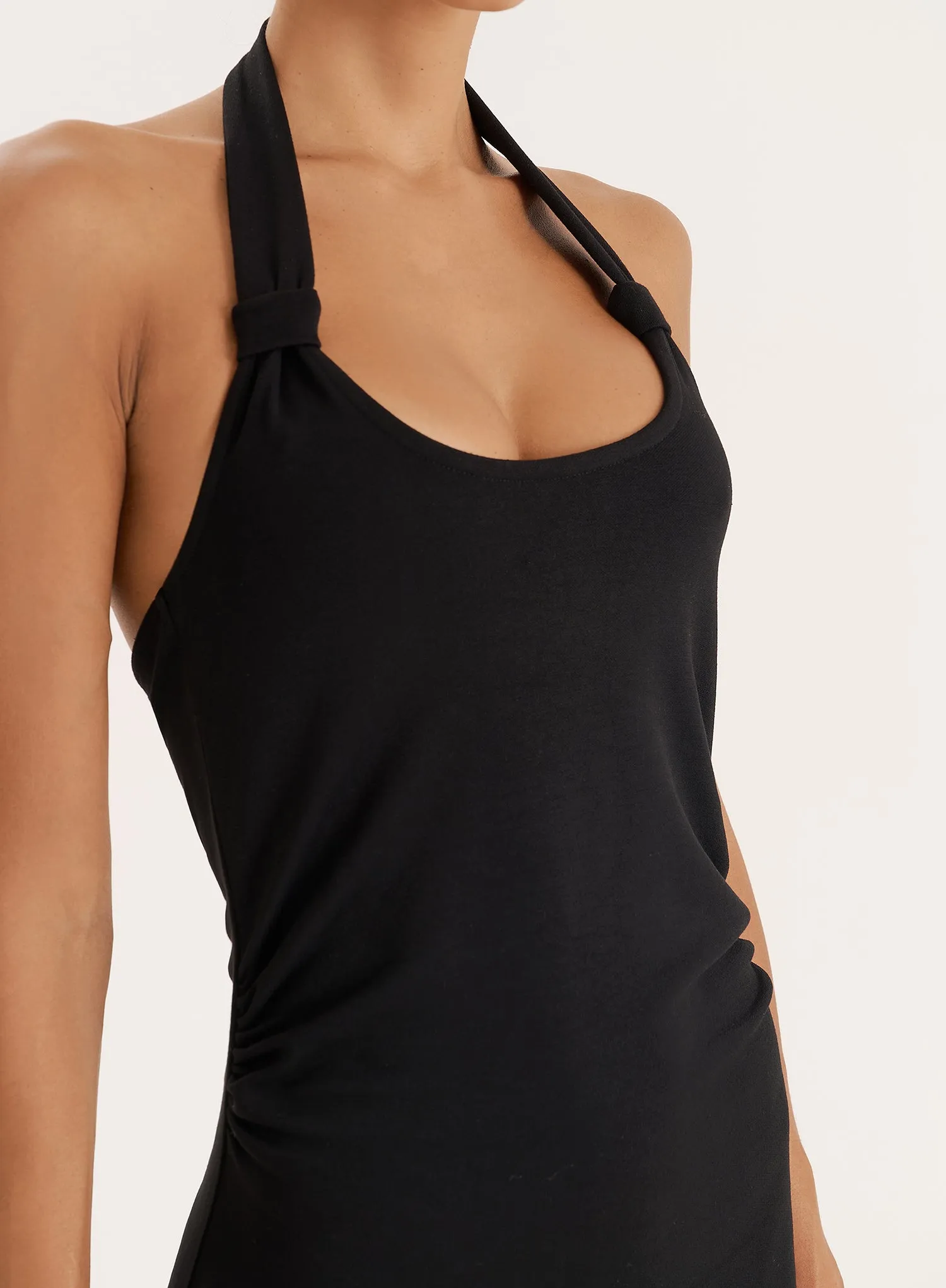 Black Knot Detail Halterneck Jersey Maxi Dress- Evie sold by 4th and Reckless product image thumbnail 3