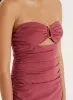 Dusky Rose Bandeau Ring Detail Cut Out Maxi Dress- Winnie sold by 4th and Reckless