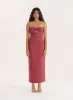 Dusky Rose Bandeau Ring Detail Cut Out Maxi Dress- Winnie sold by 4th and Reckless