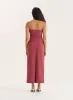 Dusky Rose Bandeau Ring Detail Cut Out Maxi Dress- Winnie sold by 4th and Reckless